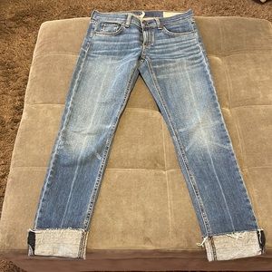 : : RAG & BONE The Dre Distressed Raw Hem Denim Jeans : :